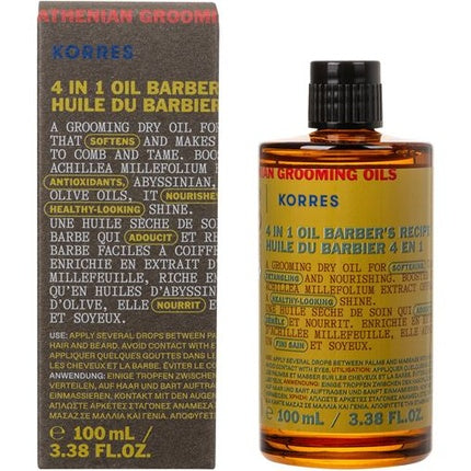Korres Athenian Grooming 4 In 1 Oil, Barber's Recipe, 100ml