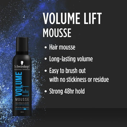 Spumă fixativă, Schwarzkopf, Volume Lift, negru 250ml