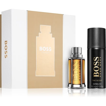 Set Cadou Parfum Hugo Boss Boss The Scent, 50ml + 100ml, Culoare Aurie/Negru