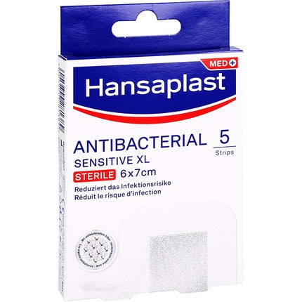 Pansament Steril, Hansaplast, Antibacterial Sensitive XL, alb 6x7cm