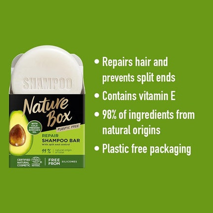 Șampon solid, Nature Box, ulei de avocado presat la rece, 85g