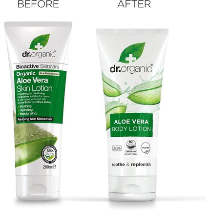 Loțiune Dr Organic Aloe Vera pentru piele uscată, 200 ml