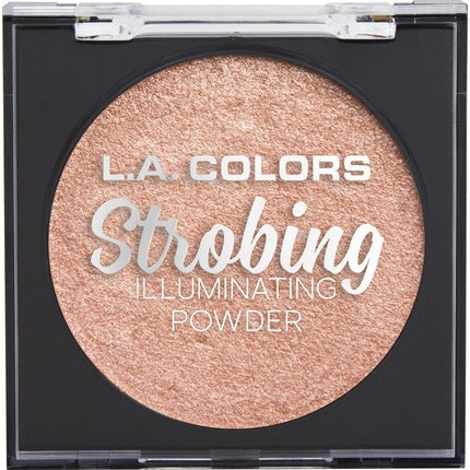 L.A. COLORS Strobing Illuminating Powder Summer Sun, Highlighter, pudră strălucitoare, ambalaj negru
