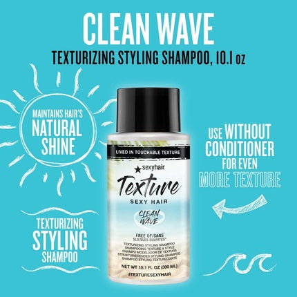 Șampon Texturizant Sexy Hair Clean Wave, 300ml
