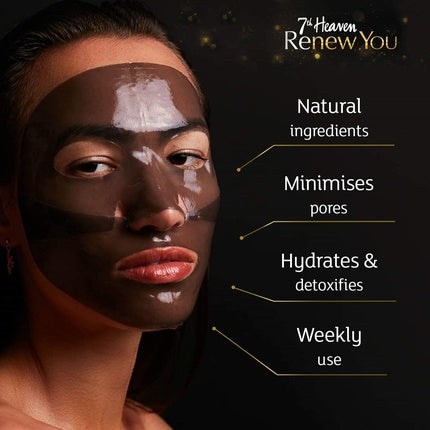 Mască Hidrogel Detox și Replenish, 7th Heaven, Culoare Gri, Textură Gel, Ambalaj Single Use
