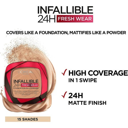Pudră Față, L'Oréal Paris, 24H Infallible Fresh Wear 9g