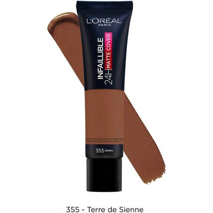Fond de ten, L'Oréal Paris, Infallible Matte Cover, 355 Sienna, 30ml