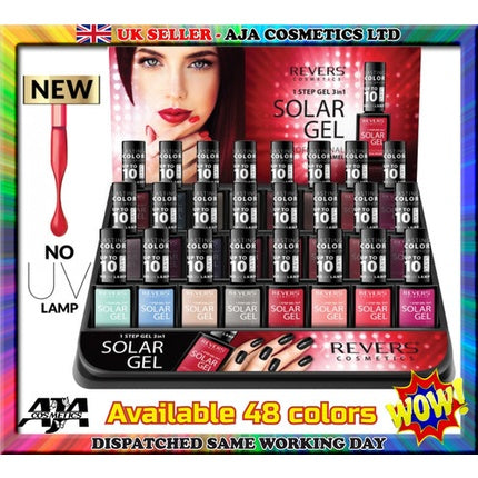 Varniz Gel Solar Hibrid, 10ml, fără lampă UV, culoare roșie