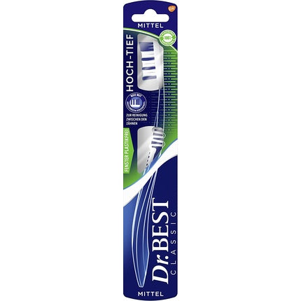 Periuță de dinți Dr.Best Hoch-Tief Medium, profil curbat