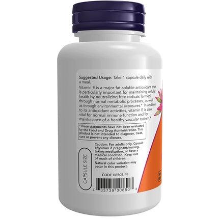 NOW Foods Dry E400 d-Alpha Tocopheryl - 100 Capsule Vegetale