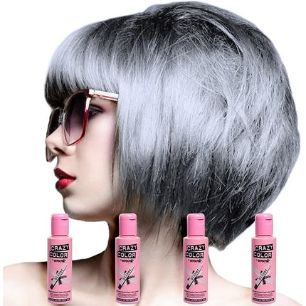 Culoare pentru păr Crazy Color Silver 100ml Cremă semi-permanentă