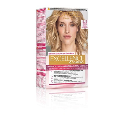 Vopsea de par, L'Oréal Paris, Excellence 8.13, Bej Perlat, 268g