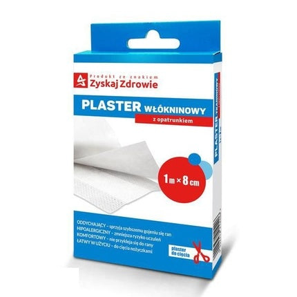 Bandă adezivă medicală, Gain Health, Plaster Włokninowy, 1m x 8cm, alb