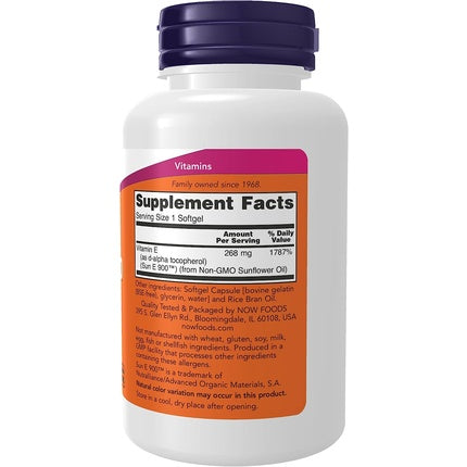 Supliment alimentar NOW Sun-E 400 IU, Non-GMO, 120 capsule moi