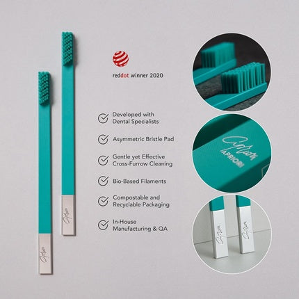 Periuță de dinți Apriori Turquoise Blue Silver Medium