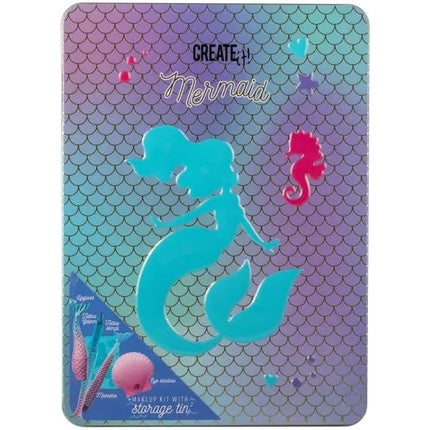 Set trusă machiaj fetițe, Little Mermaid, design sirenă, culori roz și albastru