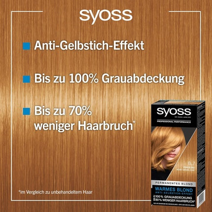 Vopsea de păr, Syoss, 8.7 Blond Miere, 115ml