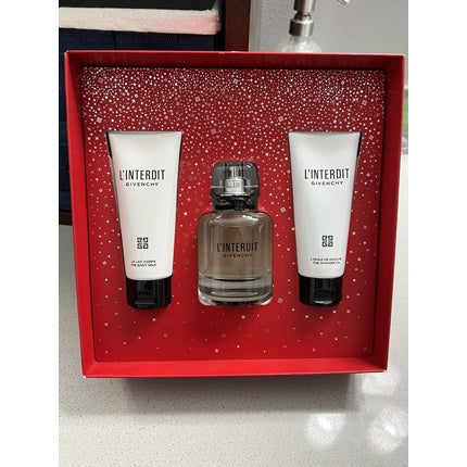Set Parfum Givenchy L'Interdit, 80 ml, cutie roșie cu sclipici, cadou