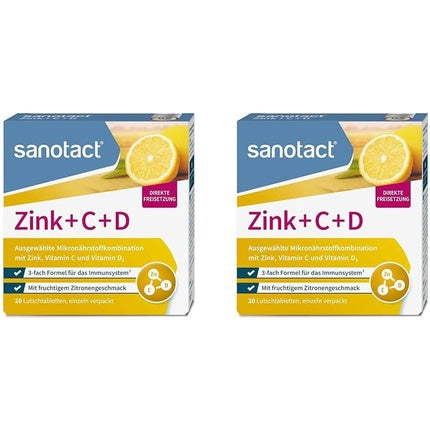 Sanotact Zinc+C+D, Tablete de înghițit, Zinc, Vitamina C și D, 20 buc