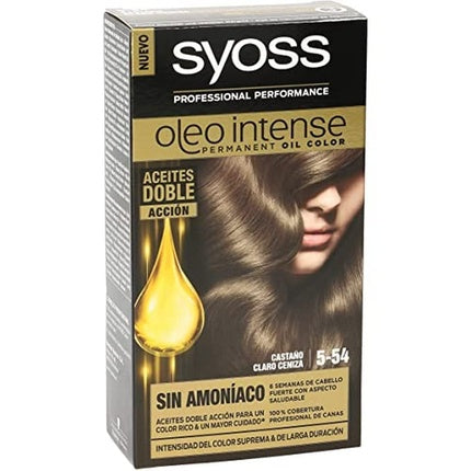 Vopsea de păr permanentă, Syoss, Oleo Intense, Maro Cenușiu Deschis