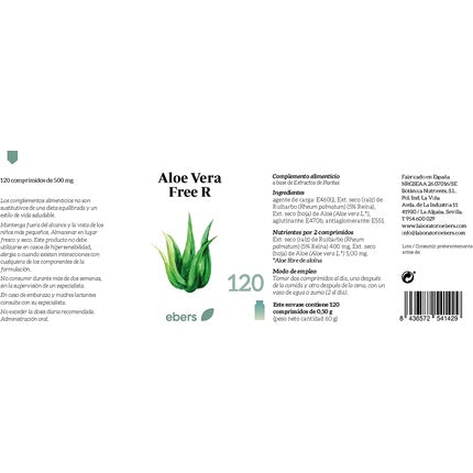 Supliment Aloe Vera, Ebers, 500mg, 120 tablete