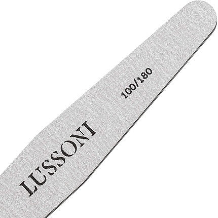 Fișe de unghii trapezoidale profesionale T4B LUSSONI 100/180 grit - Set de 25