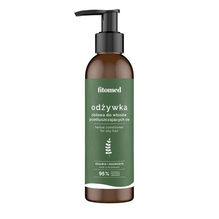 Condicioner, Fitomed, Herbal & Biotin Nourishing Conditioner For Oily Hair 200ml, Culoare Verde