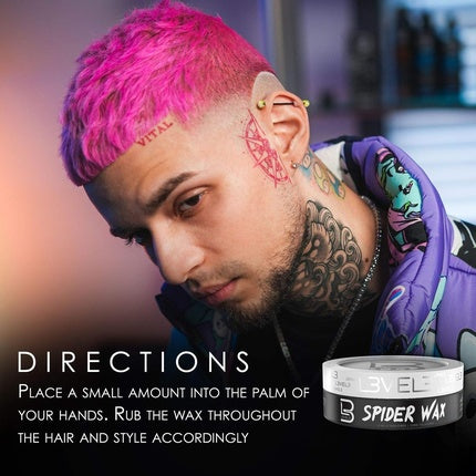 Ceară de păr L3VEL3 Spider Wax pentru bărbați, 190 g