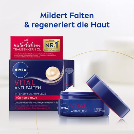 Cremă de noapte Nivea Vital Anti-rid, 50ml, albastru