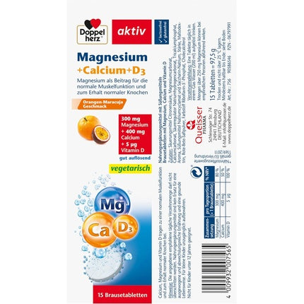 Tablete efervescente, Doppelherz Magnesium + Potassium SPORT, gust lămâie-grepfruct, 15 buc