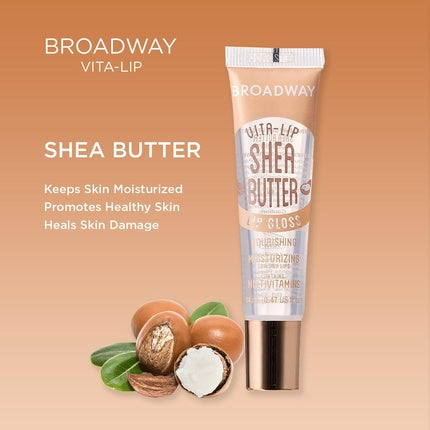 Ruj luciu Broadway VITA-LIP cu Unt de Shea, transparent, 14 ml