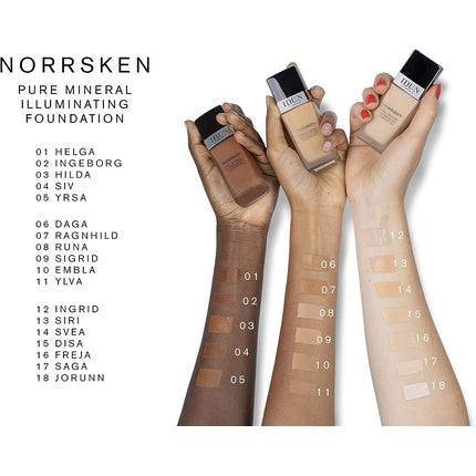 Fond de ten lichid Norrsken Pure Mineral Illuminating Foundation, culoare naturală, 30ml