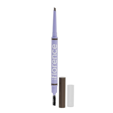 Creion pentru Sprâncene, Florence By Mills, Tint n' Tame, Vârf Înclinat, Spoolie Integrat, Dark Brown