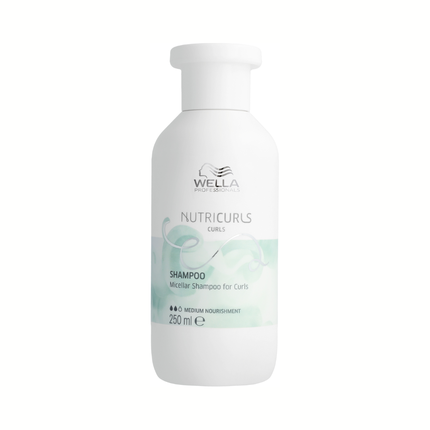 Șampon Wella Professionals Nutricurls Micellar Shampoo for Curls, alb/verde mentolat, 250 ml