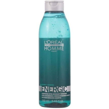 Șampon L'Oréal Professionnel Homme Energic, 250 ml, ambalaj transparent albastru