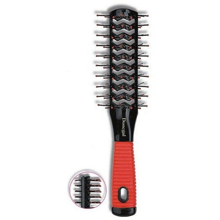 Perie păr Donegal model 9048, negru cu mâner roșu