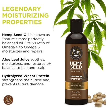 Sampon Earthly Body, Hemp Seed, negru, 236ml