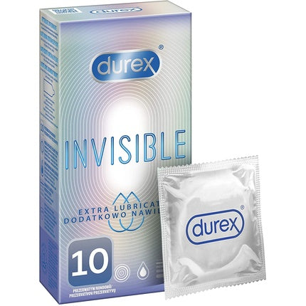 Prezervative Durex Invisible, extra subțiri, lubrifiate, 10 bucăți