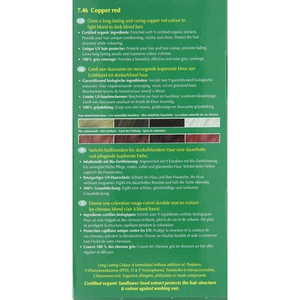 Vopsea de păr, Hennaplus, Long Lasting Colour, roșu cupru