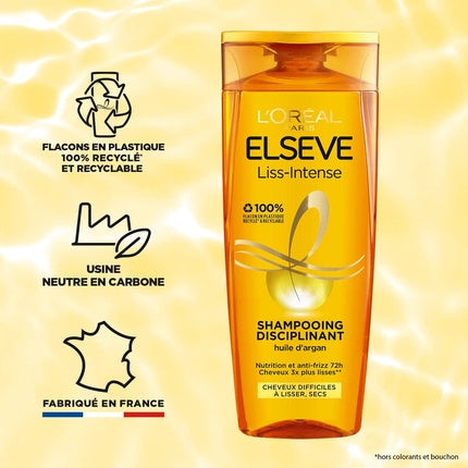 Șampon disciplinant L'Oréal Paris Elseve Liss-Intense, ulei de argan, 290ml