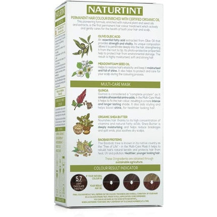 Vopsea de păr Naturtint 57 Light Chocolate Chestnut, 92% ingrediente naturale