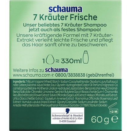 Șampon Solid, Schauma, 7 Plante, 60g