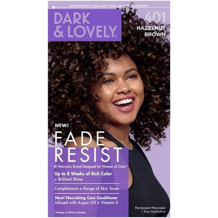 Vopsea de păr permanentă, Dark & Lovely, Color Hazelnut Brown #401