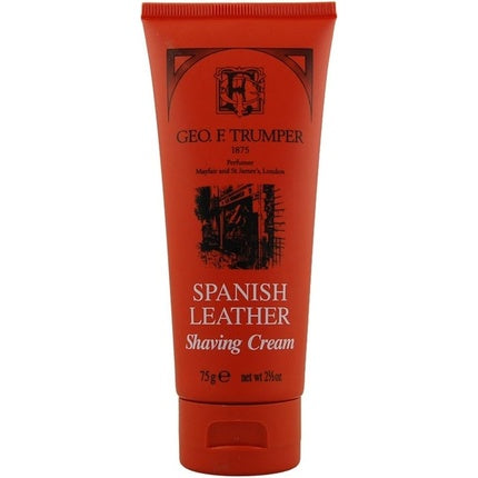 Cremă de bărbierit Geo F. Trumper, Spanish Leather, 75g, tub roșu