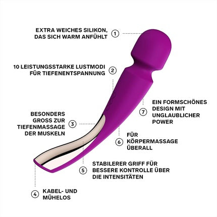 Baston masaj, Lelo, SMART WAND 2, roz intens