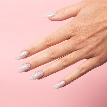 Esmeu UV Semilac White Flash 605, culoare argintie cu glitter, capacitate 7ml