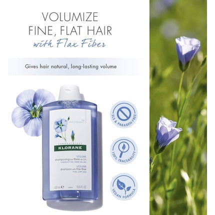 Șampon Klorane, Flax Fiber, 400ml, albastru