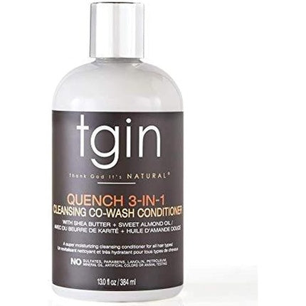 Condiținator TGIN Quench 3-in-1 Co-Wash cu unt de shea și ulei de migdale, 384 ml