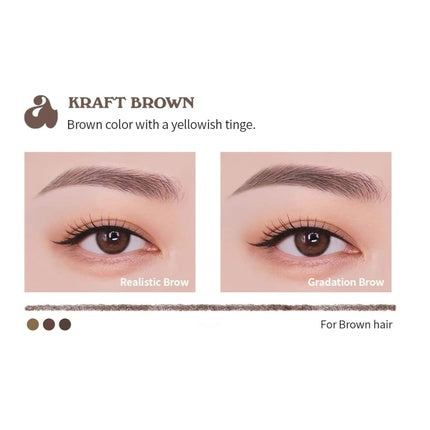 Creion pentru sprâncene Unleashia Shaper Defining Eyebrow Fixer & Pencil Kraft Brown
