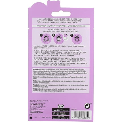 Mască facială Oh K! Lavender, 33g, pentru piele sensibilă